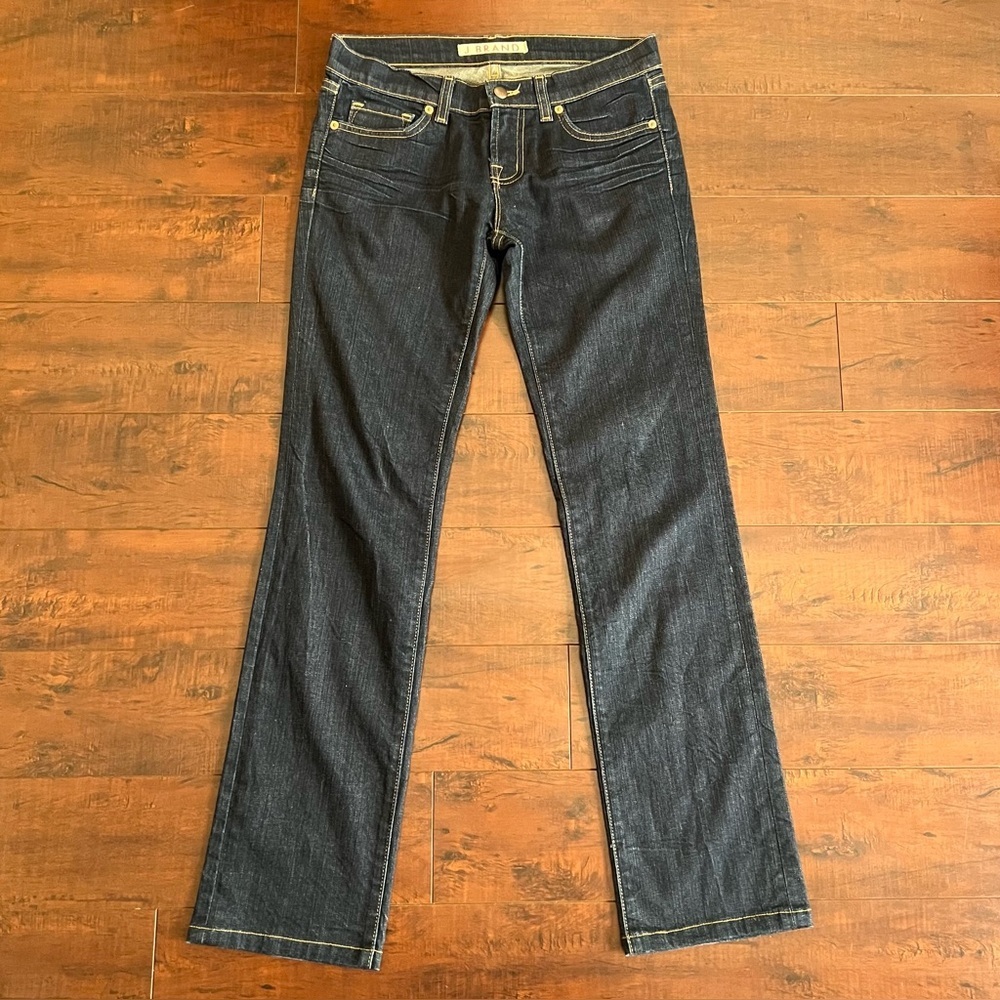 ANTHROPOLOGIE J Brand Denim 914 Ink Low Rise Dark Cigarette Jeans Y2K Size 25